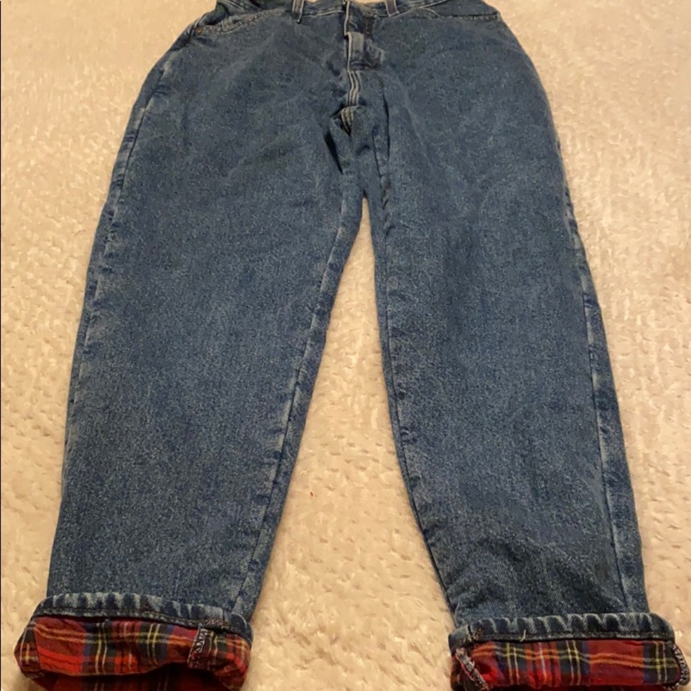 LL Bean Flannel Lined Jeans Size 10